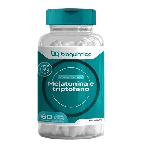 MELATONINA E TRIPTOFANO BIOQUÍMICA 60 CAPS - SONO PROFUNDO E DISPOSIÇÃO NO DIA SEGUINTE