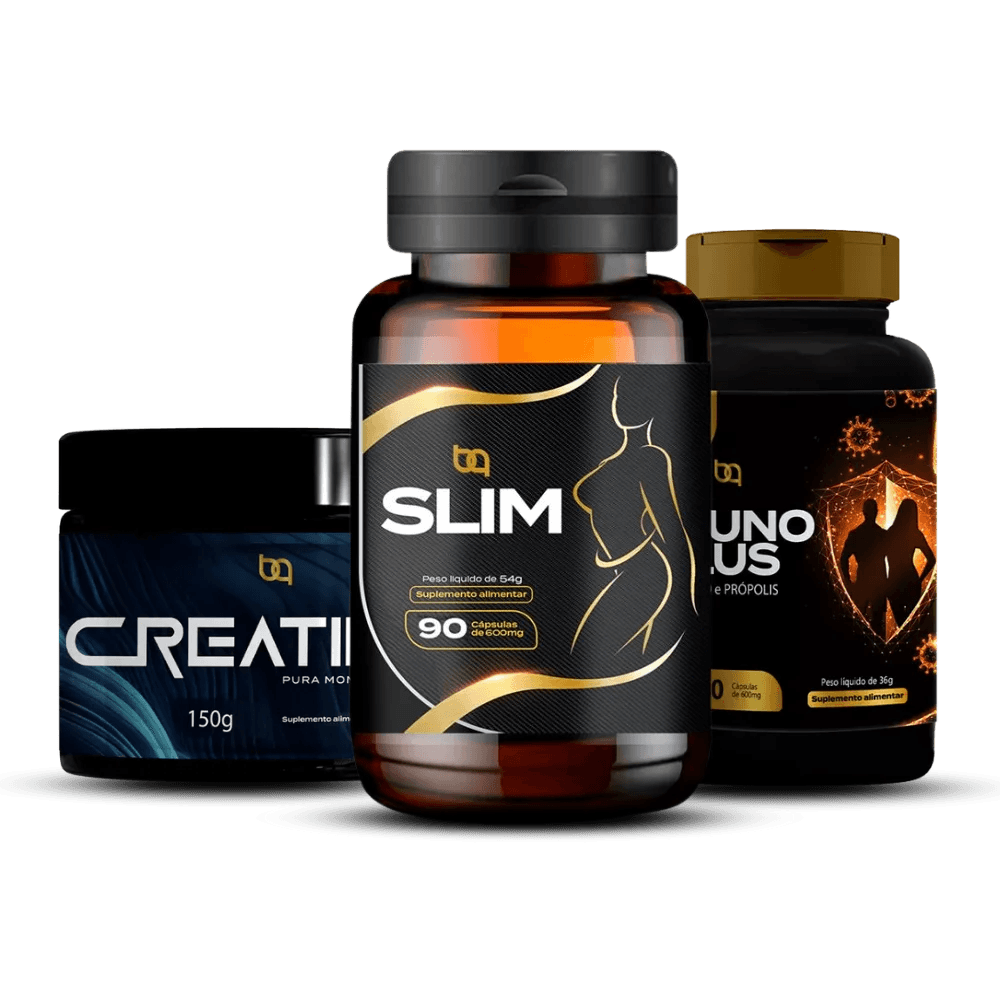 KIT IMUNIDADE, FORÇA E EMAGRECIMENTO BIOQUÍMICA – IMUNO PLUS + CREATINA + SLIM